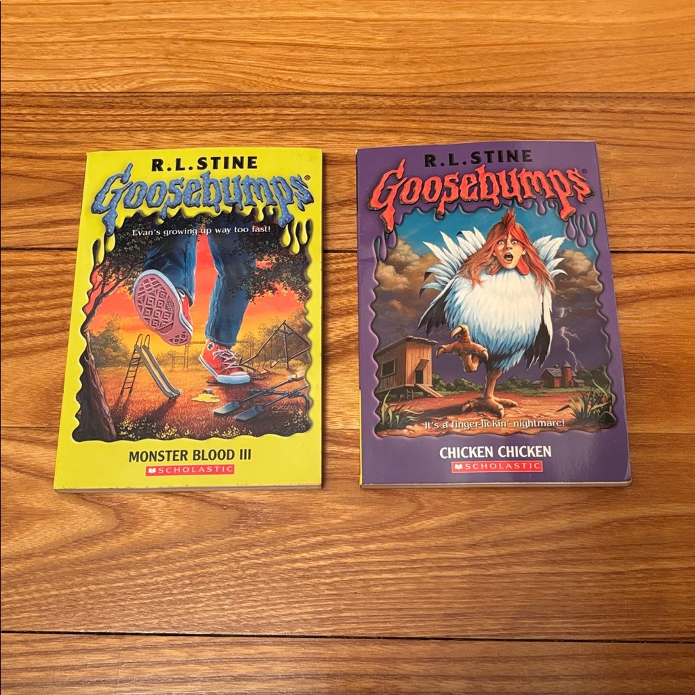 R. L. Stone Goosebumps Books. “Chicken Chicken” and “Monster Blood III”